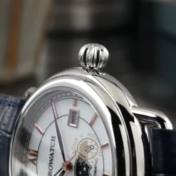 Aerowatch 1942 77983-AA02-BR-BLEU 1942 Moon Phase Watch -Deals Tock Luxe Store aerowatch 77983 aa02 br bleu 1942 moon phase 15192373