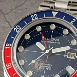 Bulova Archive Series 96B405 Oceanographer GMT Watch -Deals Tock Luxe Store bulova 96b405 oceanographer gmt 15591776